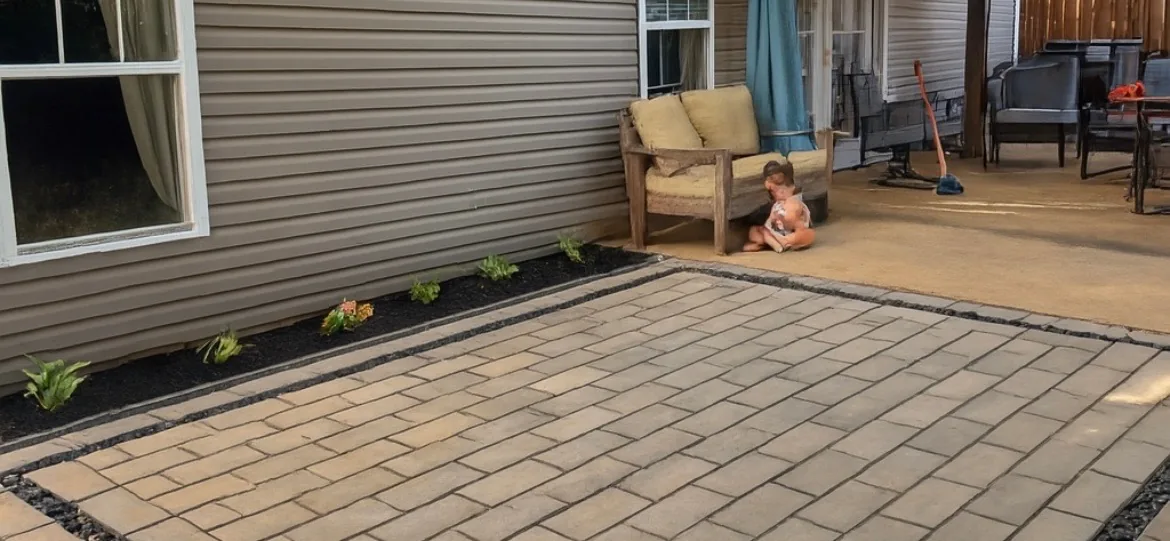 Hardscape patio and landscaping project in Spring Hill, Tennessee