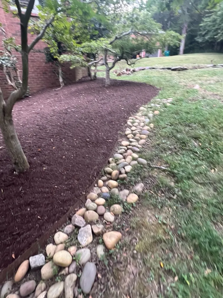 Cleaned tree bed with fresh brown mulch in Brentwood, Tennessee
