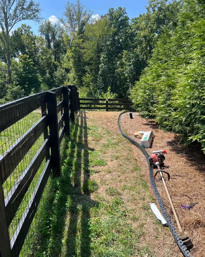 Before pea gravel walkways, river rock & landscape renovation in College Grove, TN, MRX Landscaping
