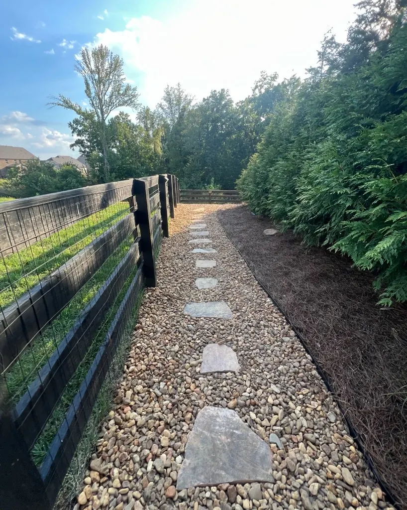 After pea gravel walkways, river rock & landscape renovation in College Grove, TN, MRX Landscaping