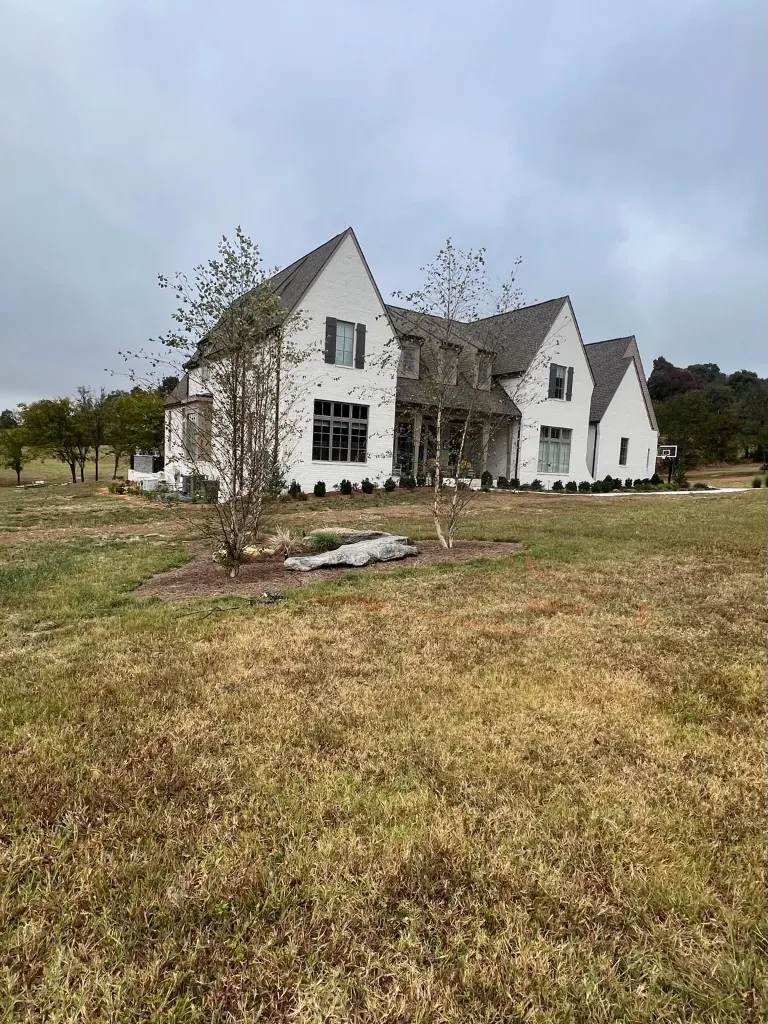 Lawn area before a new landscape bed was created in College Grove, Tennessee