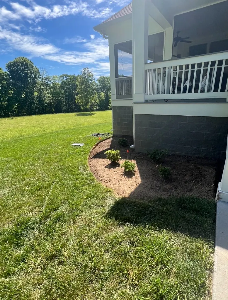 Landscape bed area before installation in College Grove, Tennessee