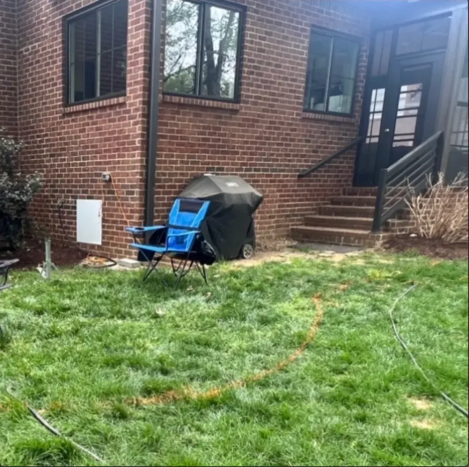 Before custom paver patio in Franklin, TN